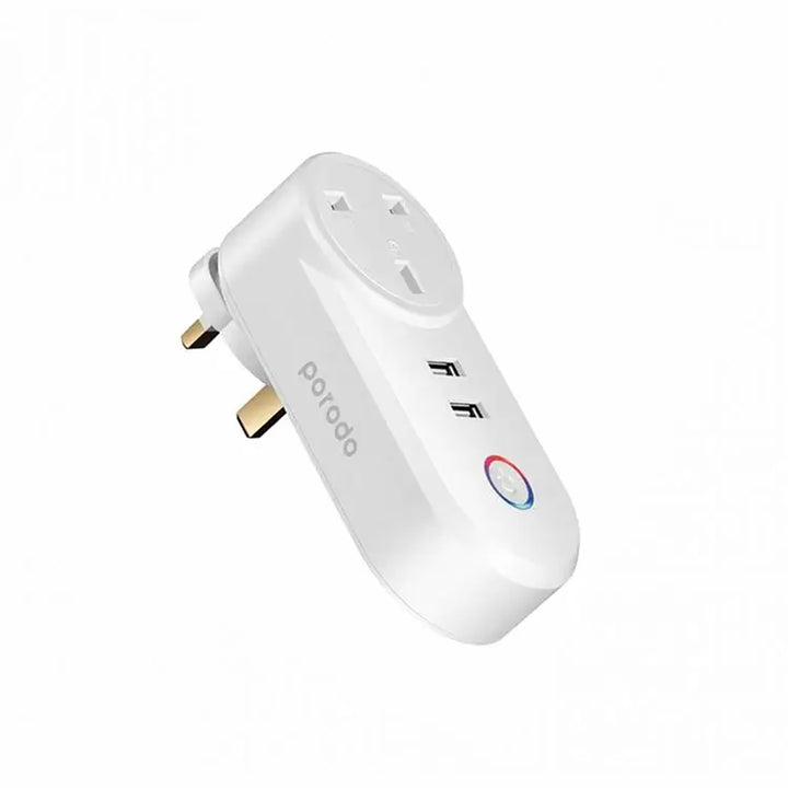 Porodo PD-WFPU2-WH Smart WiFi Plug Dual USB Charging Ports  