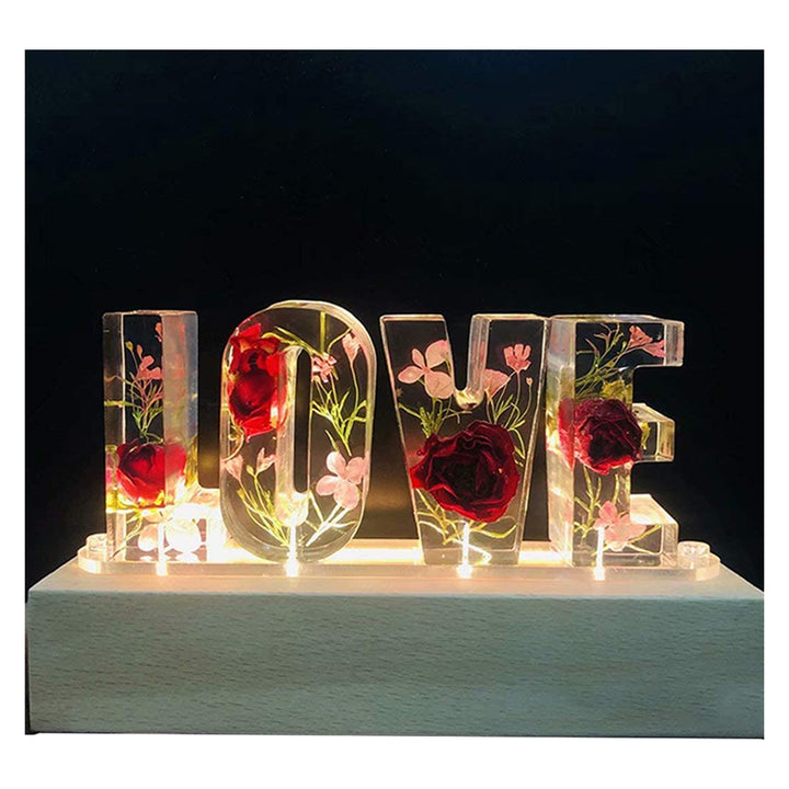 LED night light in the shape of the word LOVE to add a romantic touch to your home