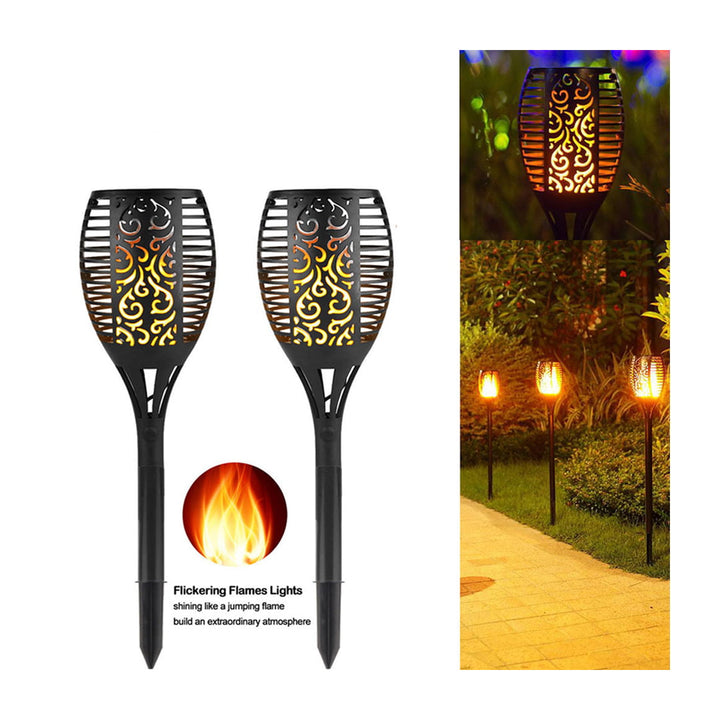 Solar Garden Torch Flame Light Outdoor 96 Led Tiki Torches With Flickering Flame