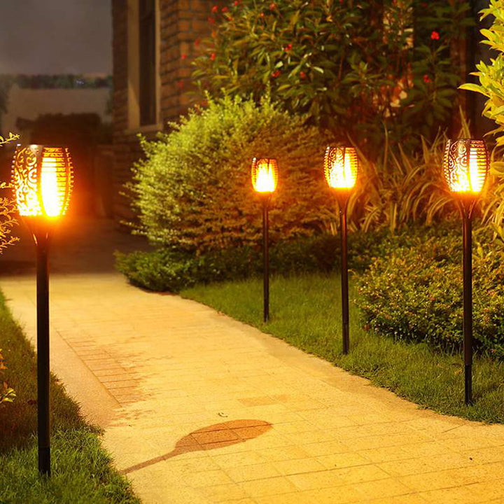 Solar Garden Torch Flame Light Outdoor 96 Led Tiki Torches With Flickering Flame