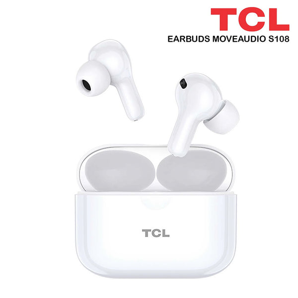 ايربودز TCL MoveAudio S108 مقاومة للماء مع خاصية إلغاء الضوضاء وبطارية قوية  