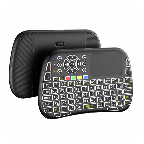Porodo Mini Wireless Keyboard with 300mAh Rechargeable Touchpad Mouse with RGB Lighting