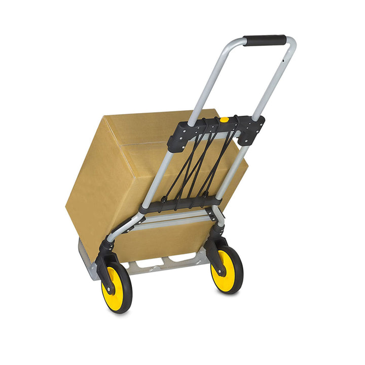 Folding Heavy Duty Luggage Trolley with Rubber Handle and Wheels