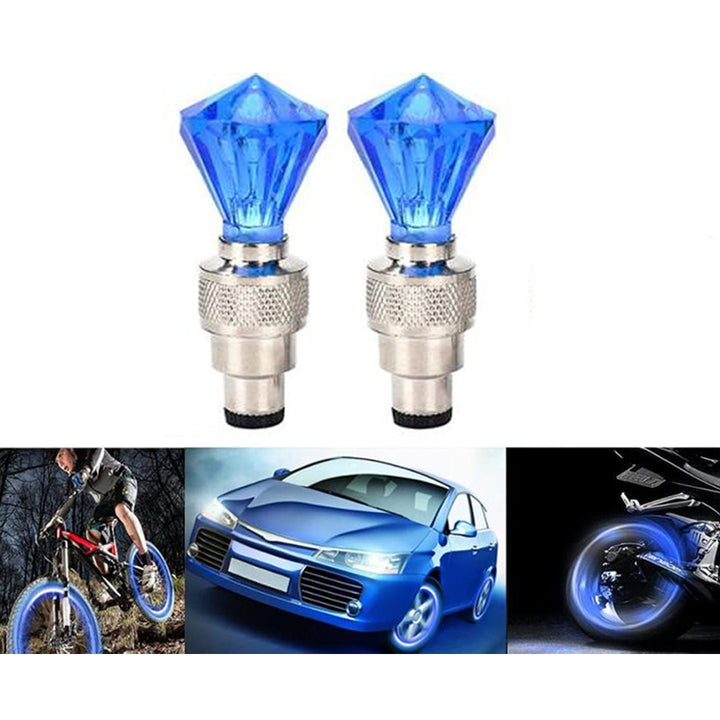 Set Of 2 Diamond Shape Car Tyre LED Lights with Motion Sensor Multicolor light 