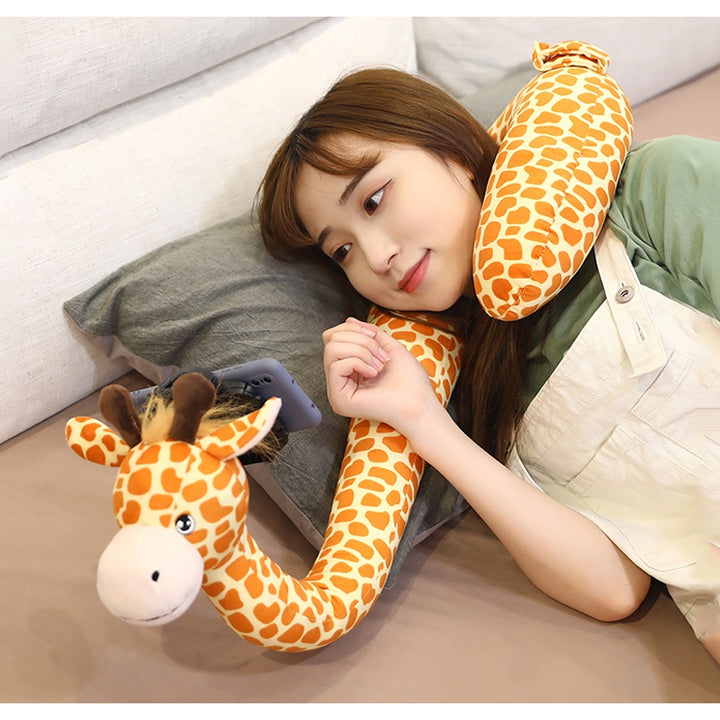 U-shaped Cartoon Animal Pillow Mobile Phone Holder Neck Hanging Adjustable Lazy Bracket