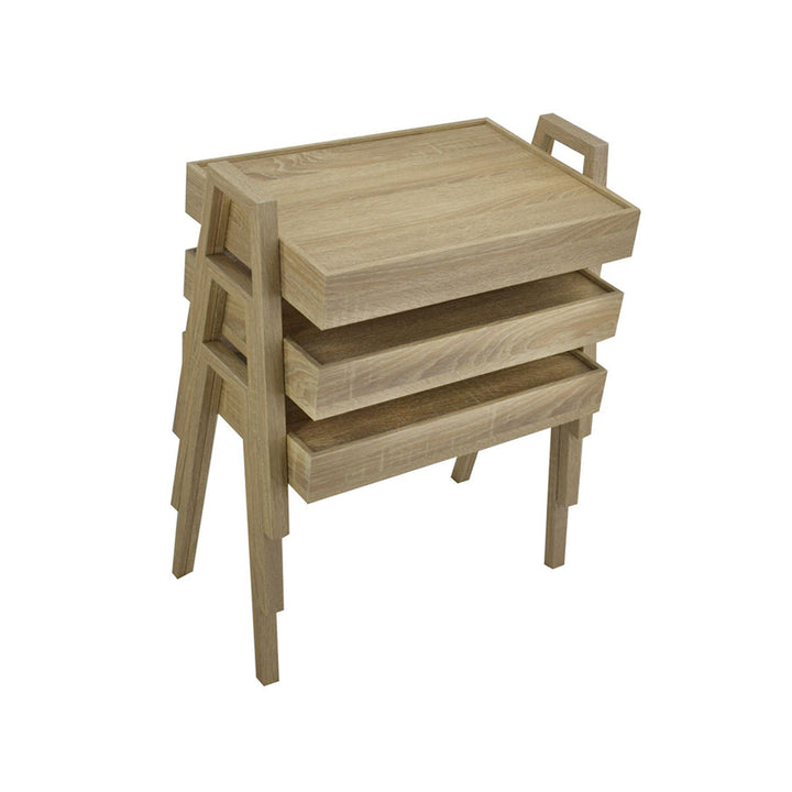 Versatile 3-Piece Wooden Rectangular (Turkish) Nesting Table Set