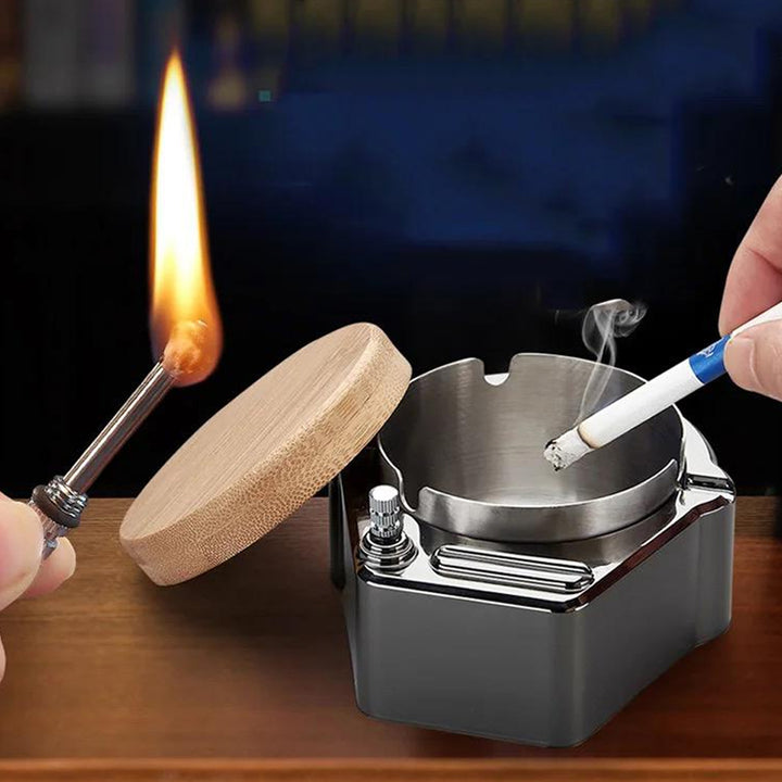 Practical Multifunctional Ashtray With Refillable Lighter High-quality Classic Design 