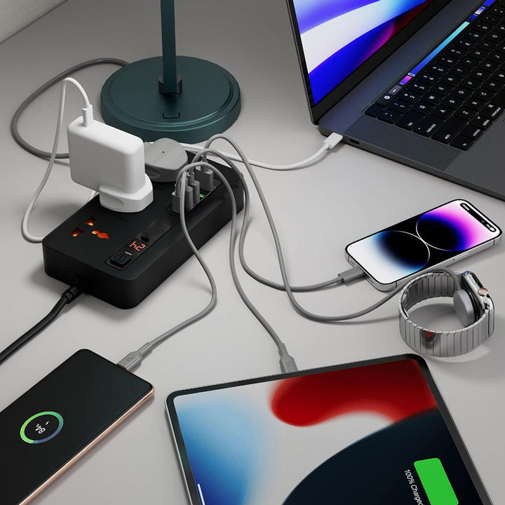 WEWE - SC002 Universal Outlet Fast Charging Power Strip with 3 Power Sockets