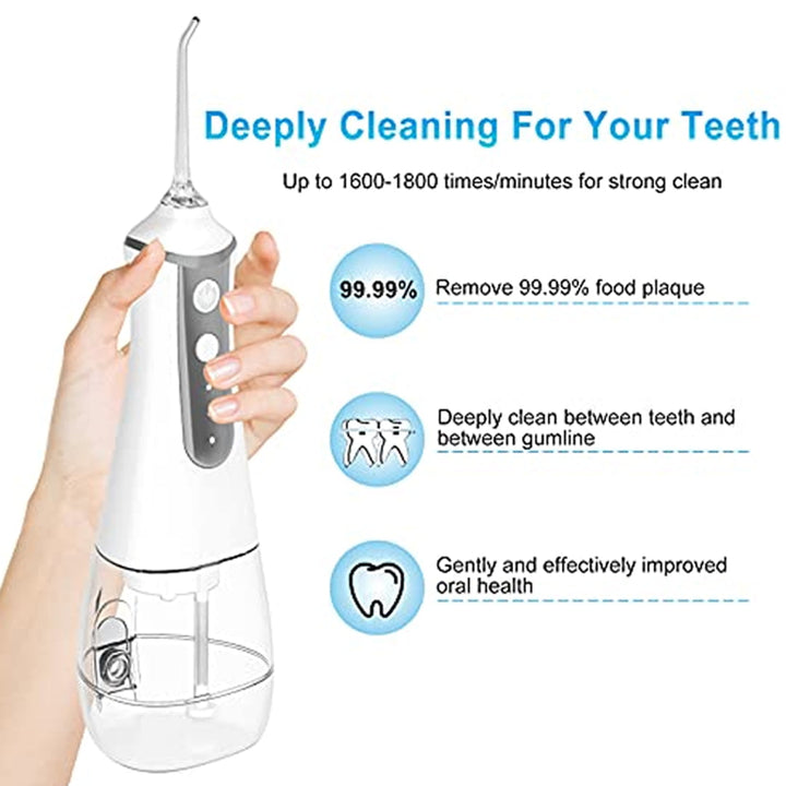 Water Flosser Cordless Teeth Cleaner Dental Oral Irrigator Flosser IPX6 Waterproof