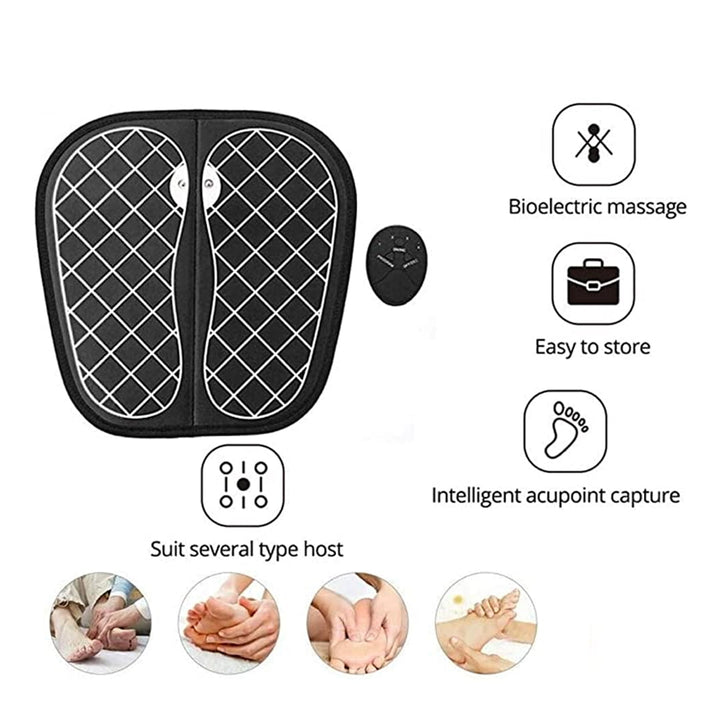 EMS Foot Massager, Portable Electric Foot Massage Mat, Adjustable 6 Vibration Modes