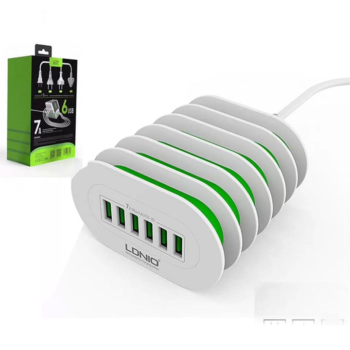 LDNIO A6702, USB Desktop Charger With 6 port USB