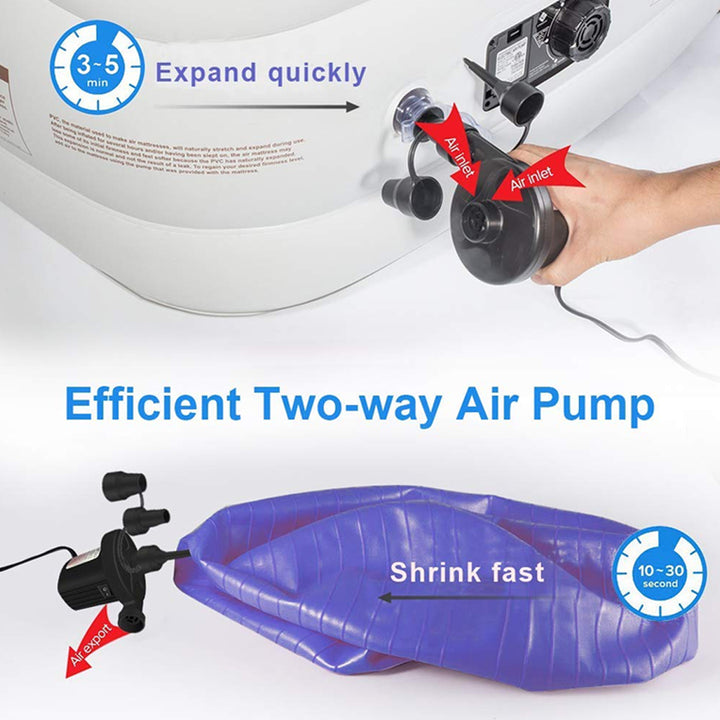 Portable Electric Air Pump Quick-Fill Inflator/ Deflator with 3 Nozzles