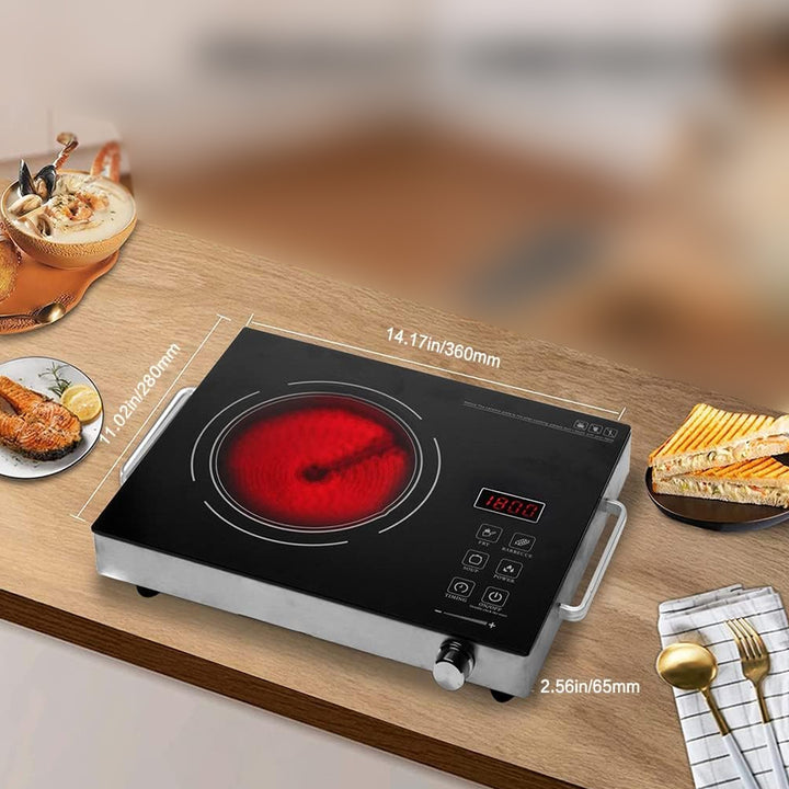 Smart Knob Electric Stove with LED Display, Touch Control Panel and Adjustable Temperature