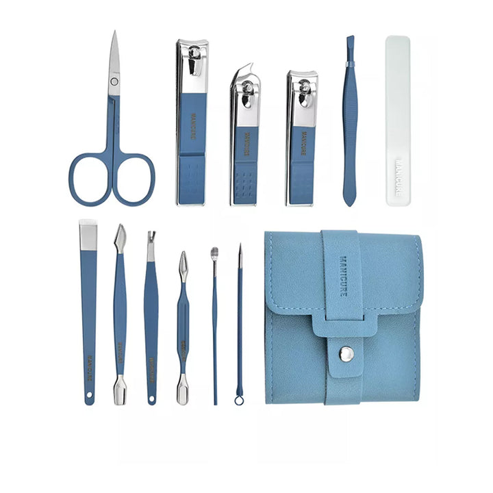 12 In 1 Stainless Steel Nail Cutter Pedicure Kit With Portable Travel Case