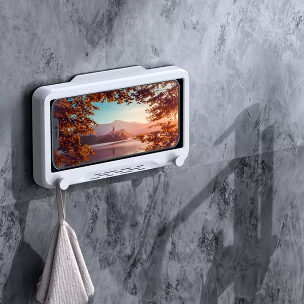 Wall-Mountable Bathroom and Kitchen Phone Holder Waterproof Touch Easy to Install