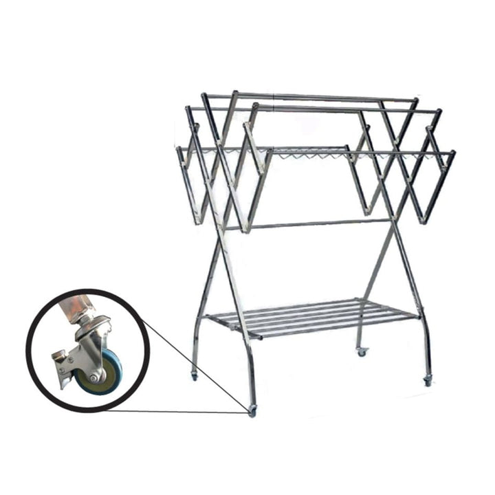 Foldable Mobile Clothes Drying Rack