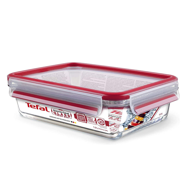 Tefal MasterSeal Glass Storage Box - Red - 2.0L