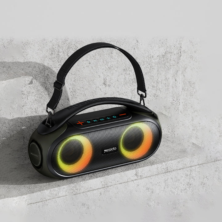 Yesido Portable Wireless Bluetooth Speaker Waterproof with Colorful RGB LED Light