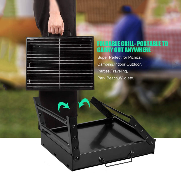 Portable Barbecue Small Foldable Household Table Charcoal Barbecue with Stainless Steel Grill