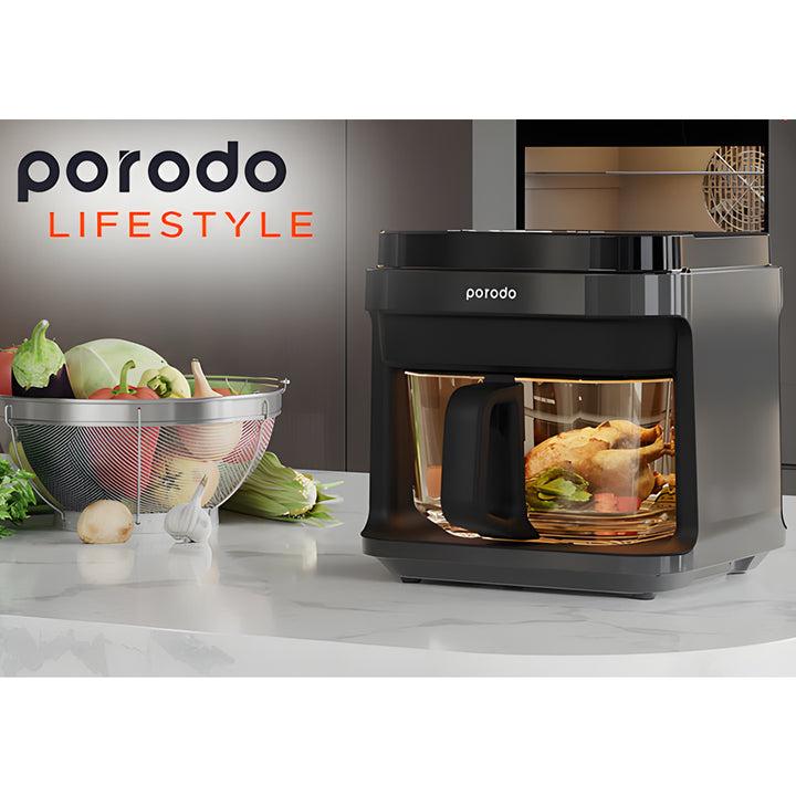Porodo Lifestyle 5.5L Capacity Full Glass Air Fryer