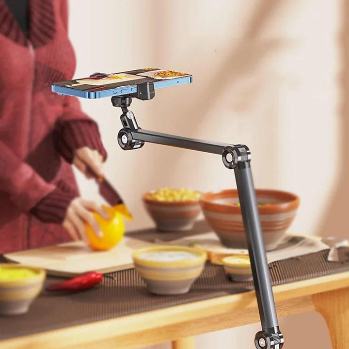 Mobile and Tablet Floor Stand Flexible Angle Adjustment with Adjustable Height