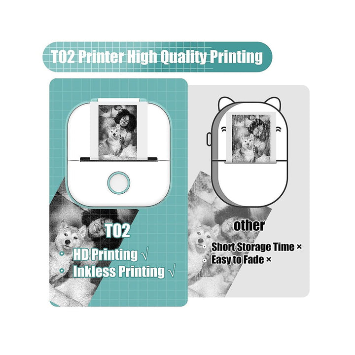 Phomemo T02 Portable Mini Wireless Thermal Pocket Printer