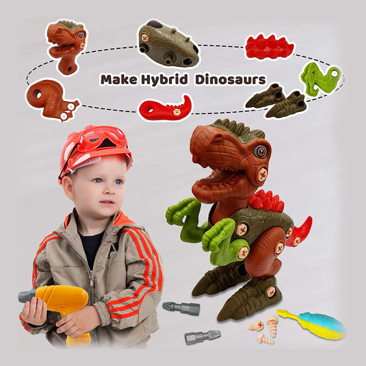 Take Apart Dinosaur Toys for Kids, Construction Dinosaur Kit with Electric Drill