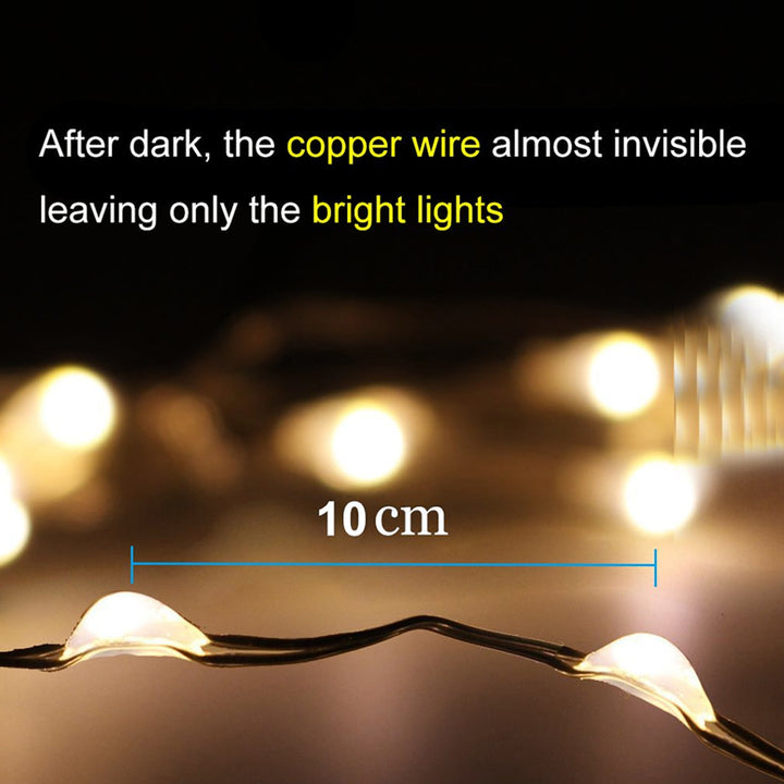 13M LED Solar String Lights Waterproof Copper Wire Decoration Lights