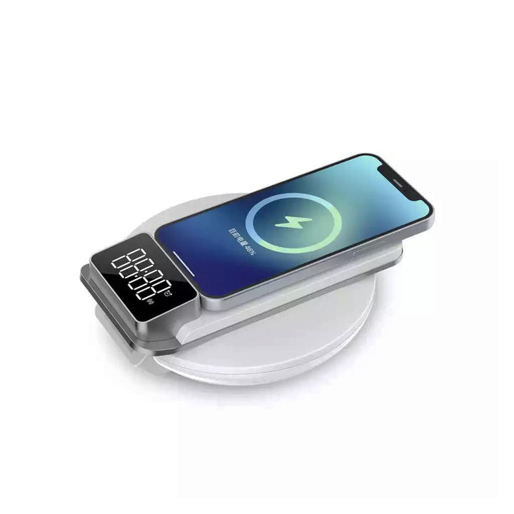 Ximinno S7 Wireless Charger 3 in 1 15W Fast Wireless Charger Foldable Design With Dimmable LED Night Light