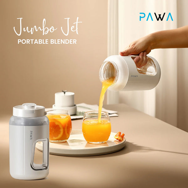 PAWA Portable Blender with Dual Lid 600ml 80W Power and Type-C Charging Port for a Refreshing Drink in Seconds
