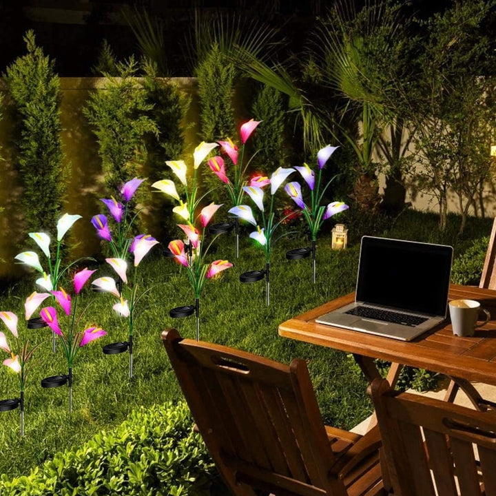 4 LED Lily Flower LED Solar Light (2pcs Pack)