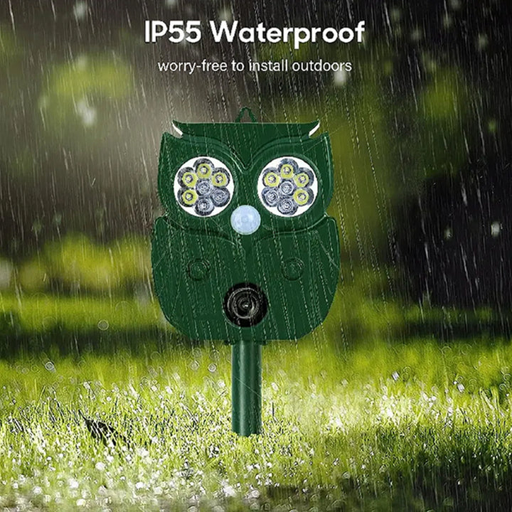 Solar Powered Waterproof Ultrasonic Rats & Animals Repellent with Motion Sensor and Flashing Light