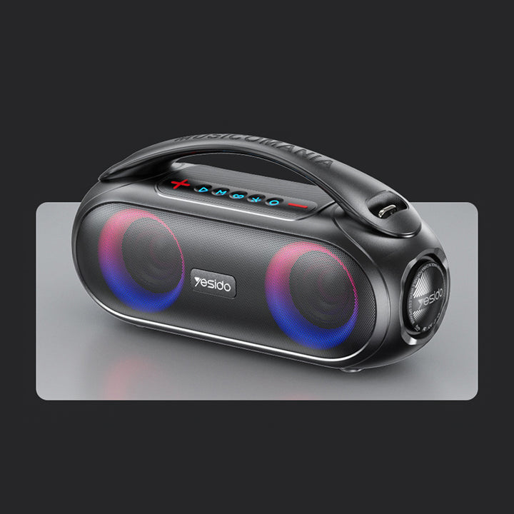 Yesido Portable Wireless Bluetooth Speaker Waterproof with Colorful RGB LED Light