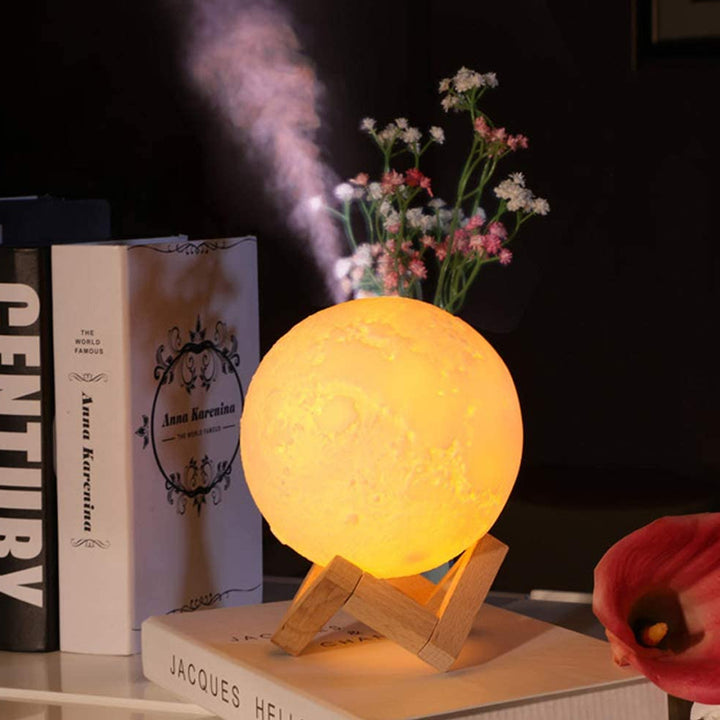 880Ml Air Humidifier 3D Moon with LED Lighting Ultrasonic and a Distinctive Decoration 