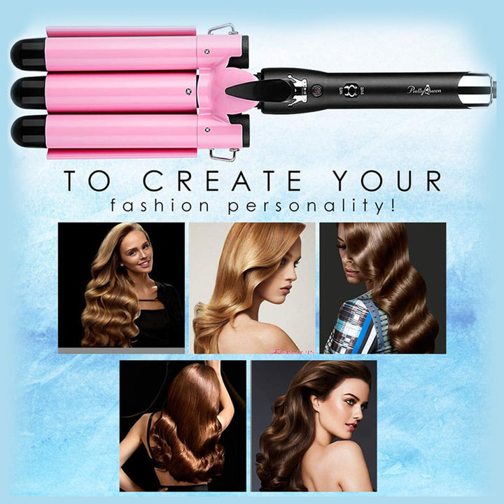 Portable Three-Cylinder Hair Straightener with Adjustable Temperature Waves