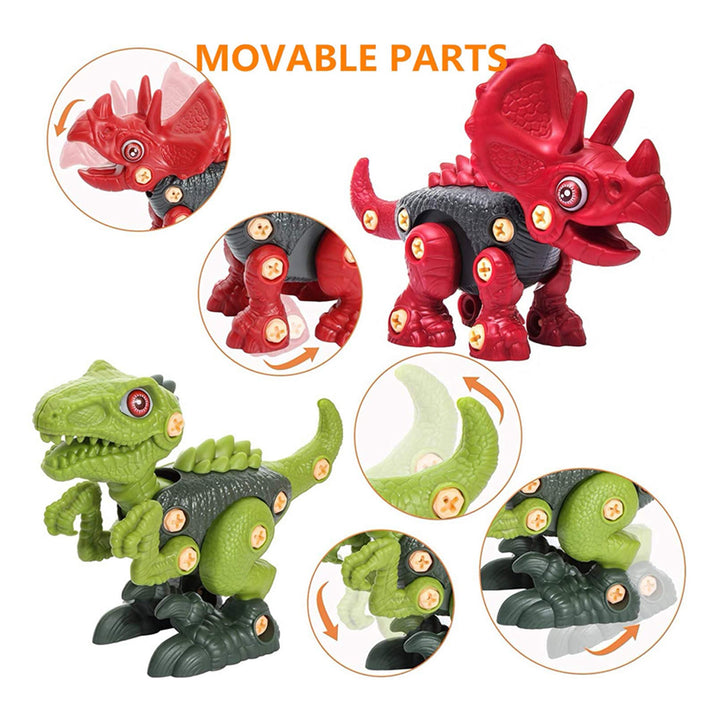 Take Apart Dinosaur Toys for Kids, Construction Dinosaur Kit with Electric Drill