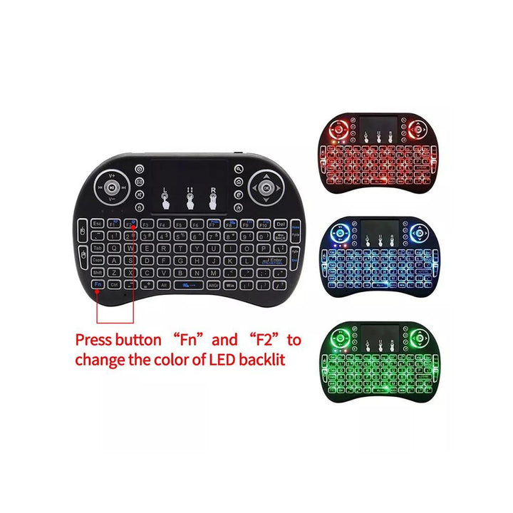 Mini Backlit Wireless Keyboard with Touchpad & Built in Lithium Battery (2.4G)