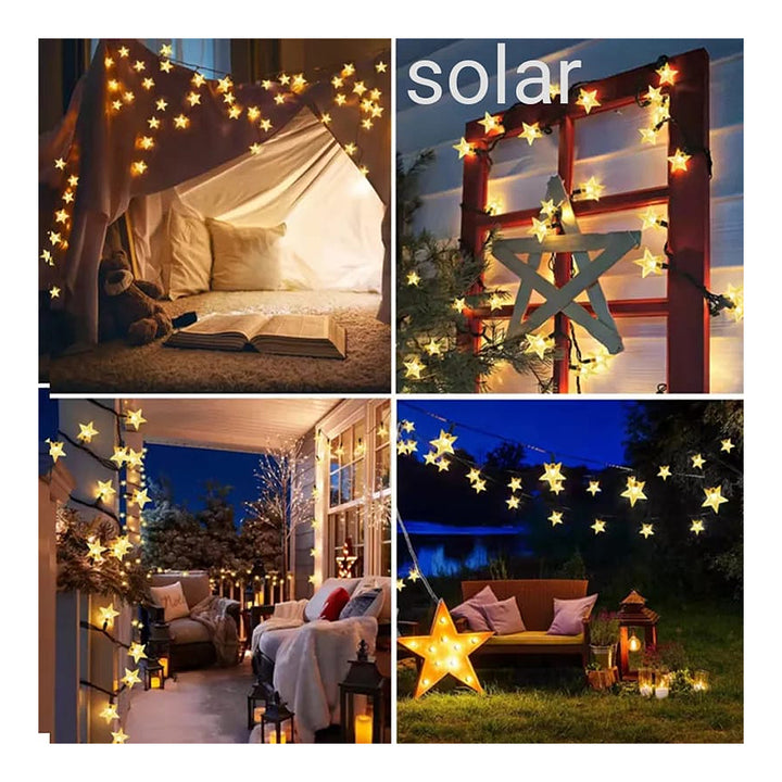 Solar Star String Lights With 8 Lighting Modes Waterproof Solar Powered