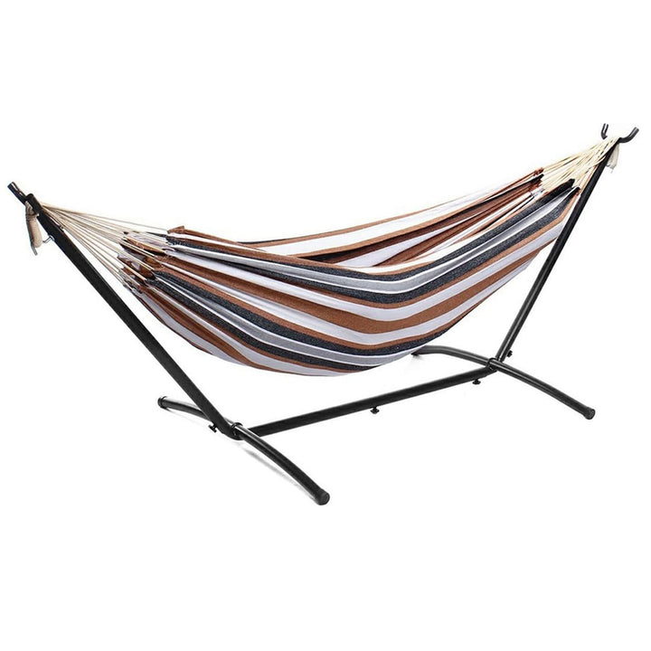 Double Oversized Hammock with Metal Stand and Carrying Bag