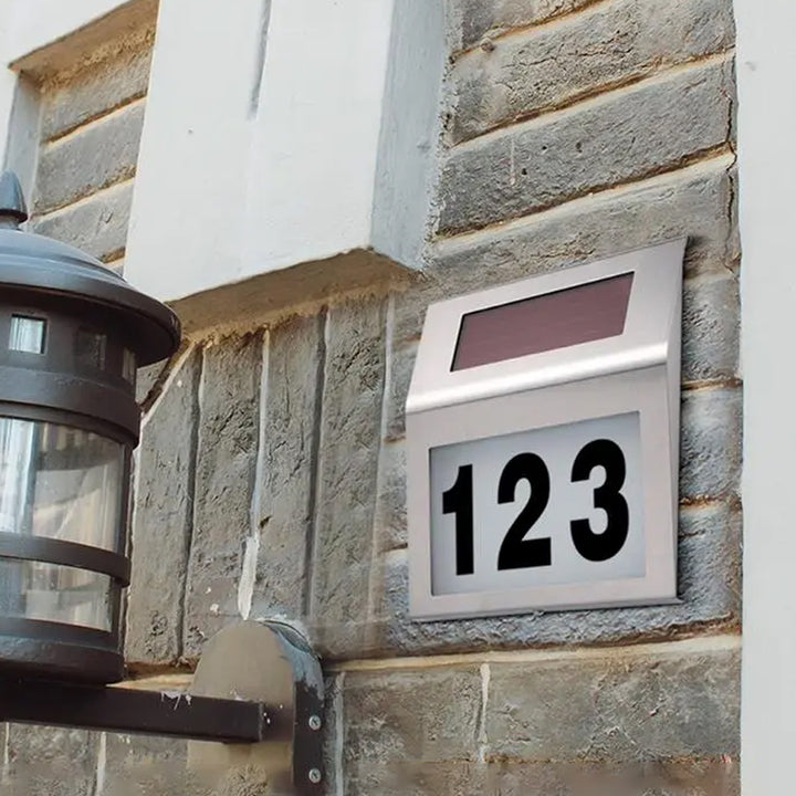 Solar Powered LED Lamp Designed to Illuminate Your House Number Waterproof