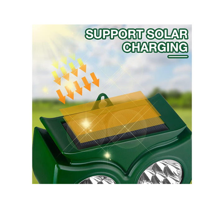 Solar Powered Waterproof Ultrasonic Rats & Animals Repellent with Motion Sensor and Flashing Light
