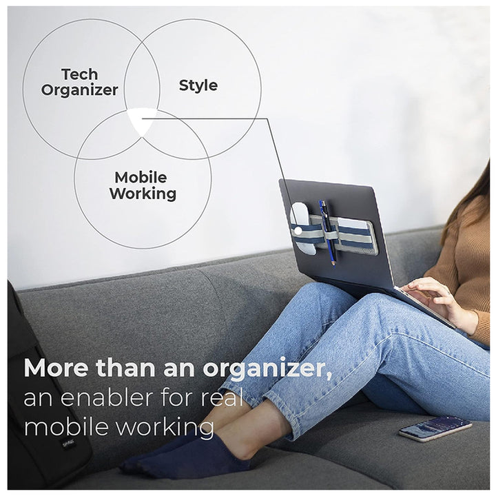 Versatile Adhesive Portable Tech Organizer for Laptops, Cables, Backpacks