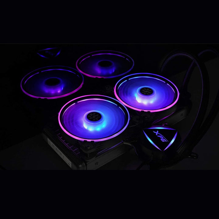 XPG EPS LEVANTE 240 Addressable RGB CPU Liquid Cooler, 240mm Radiator, Dual 120mm ARGB Lighting Fans