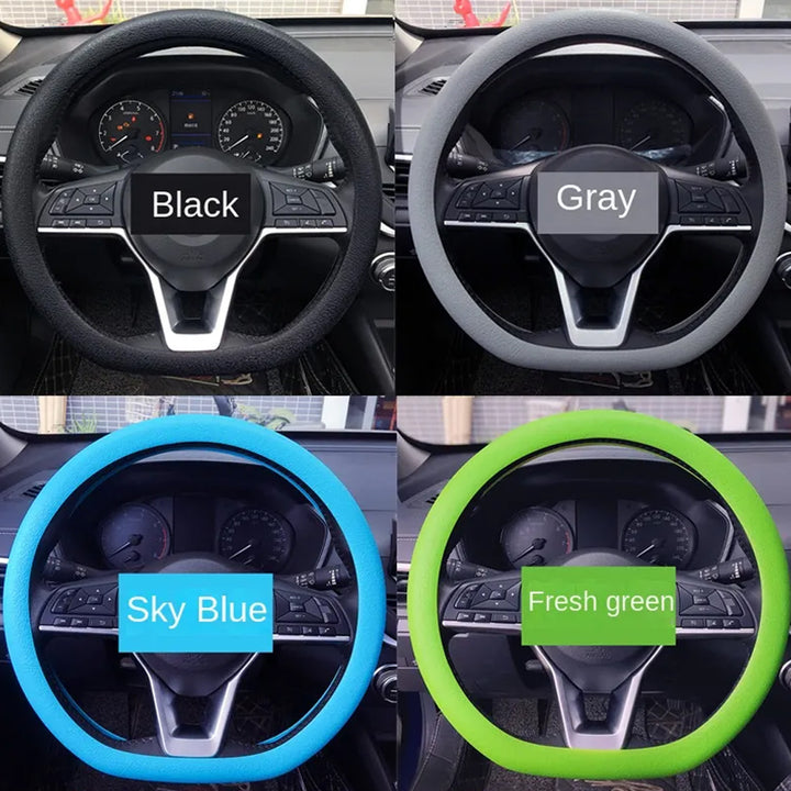 Interior Car Silicone Steering Wheel Cover Heat-Resistant Corrosion-Resistant and Non-Slip