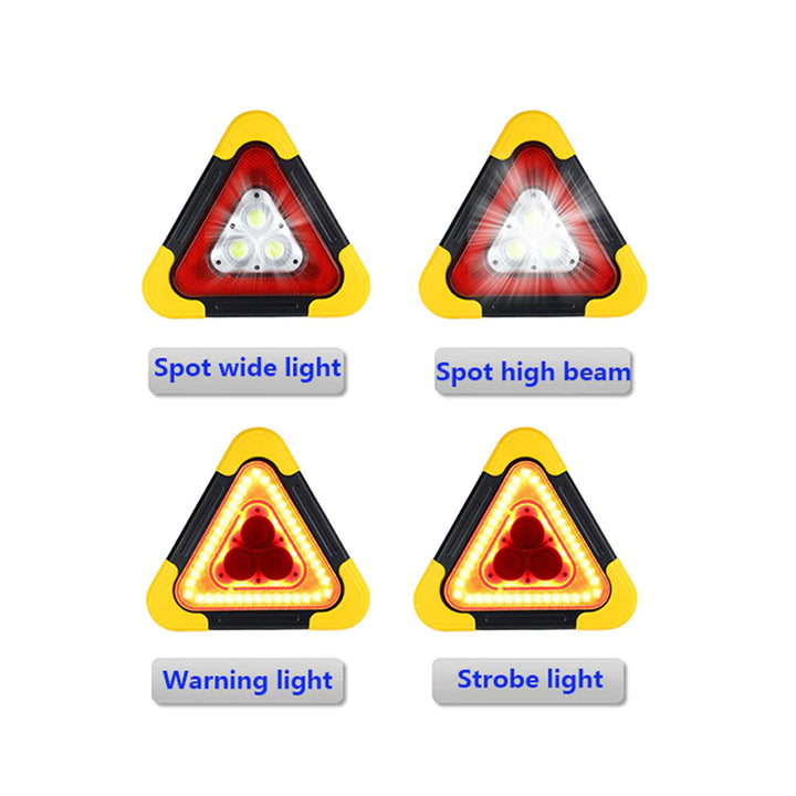 EMERGENCY WARNING TRIANGLE LIGHT - SOLAR & USB CHARGING