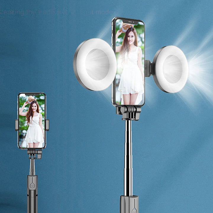 4 In 1 Dual Led Ring Light Selfie Stick