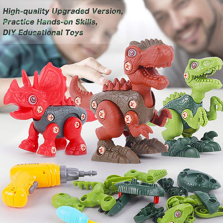 Take Apart Dinosaur Toys for Kids, Construction Dinosaur Kit with Electric Drill