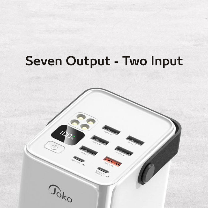 JOKO 70000mAh Power Bank PD 3.0 Fast Charging 7 Outputs 2 Inputs With Digital Screen and Light