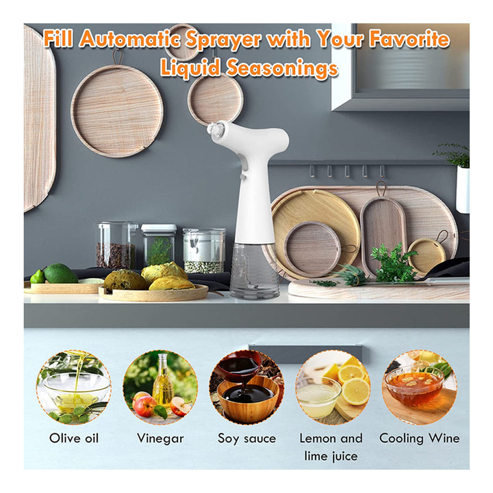 Automatic Oil Sprayer for Cooking 8oz Electric Olive Oil Spray Mister Bottle Food Grade Dispenser