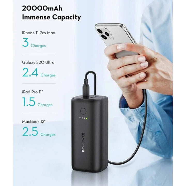 Ravpower RP-PB208 Multi-Port Power Bank with Digital Display, 50W 20000mAh